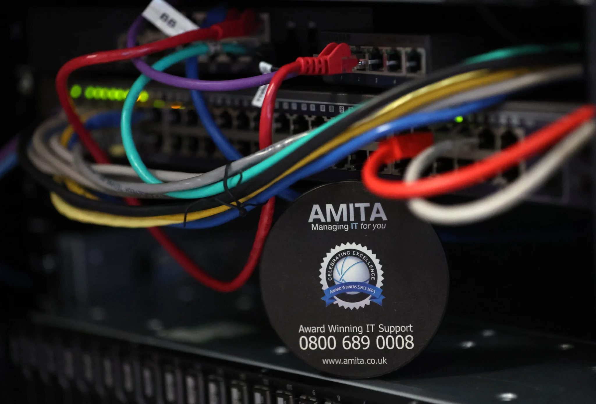 amita hard disc in server rack